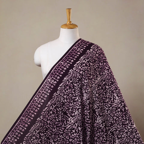 Purple Hand Batik Print Cotton Fabric