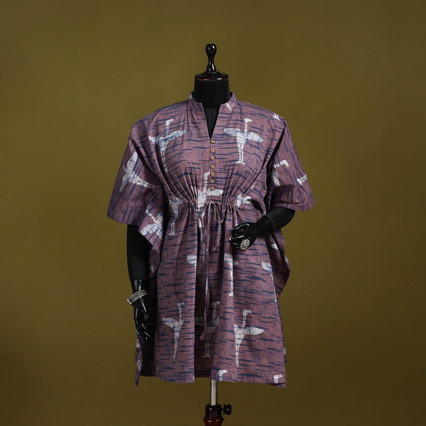 Hand batik cotton medium kaftan 36 - handcrafted