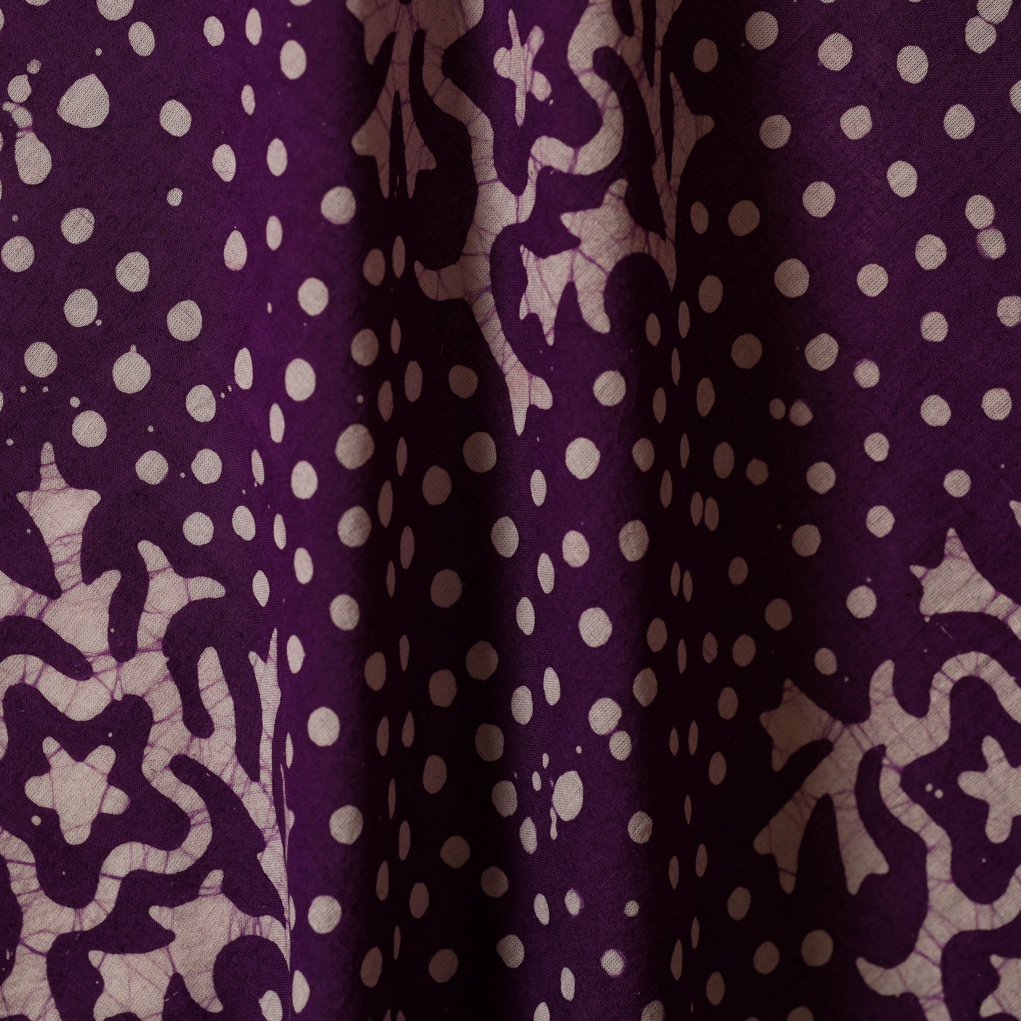 Purple - hand batik cotton fabric 09 - handcrafted