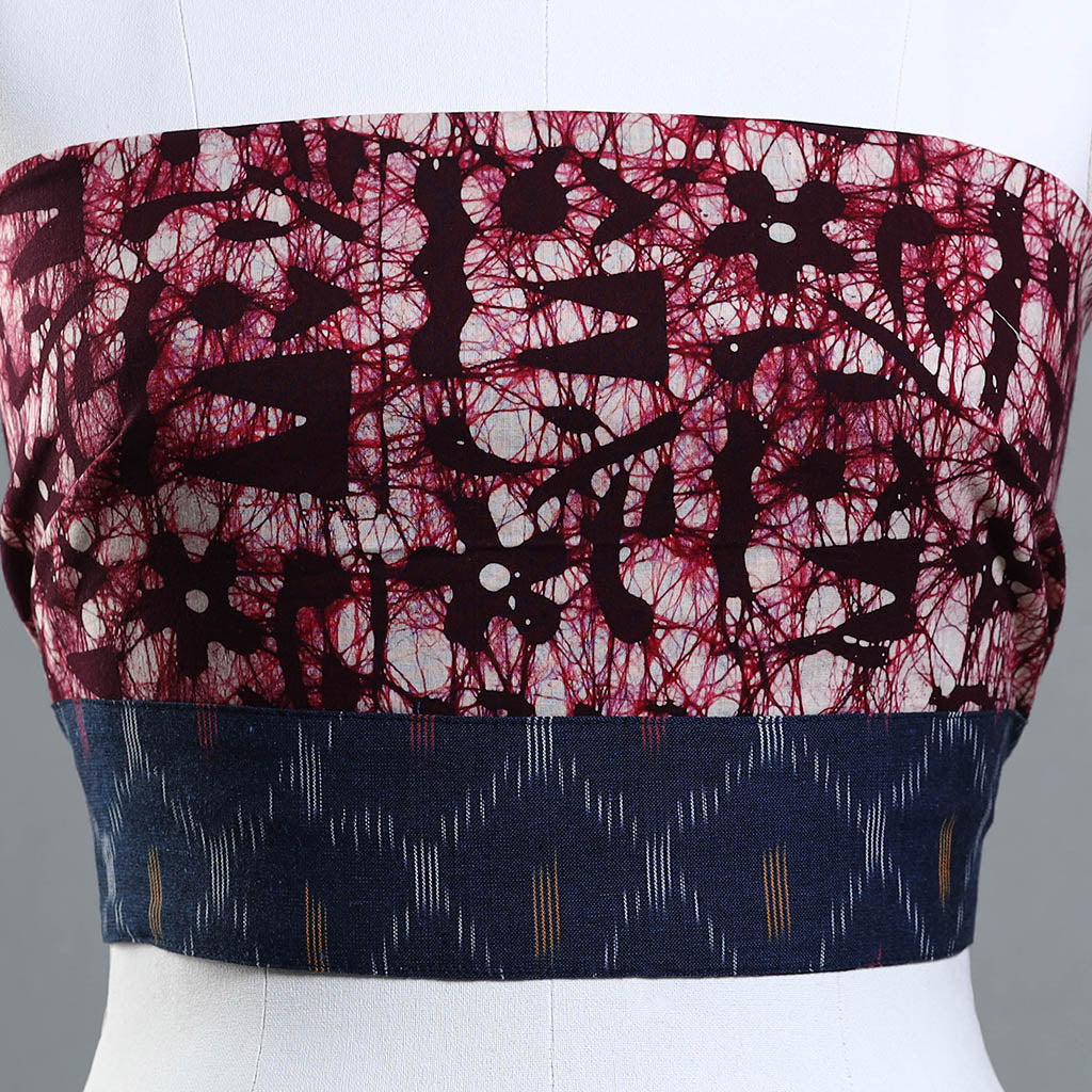 Purple - Hand Batik Printed Cotton Blouse Piece