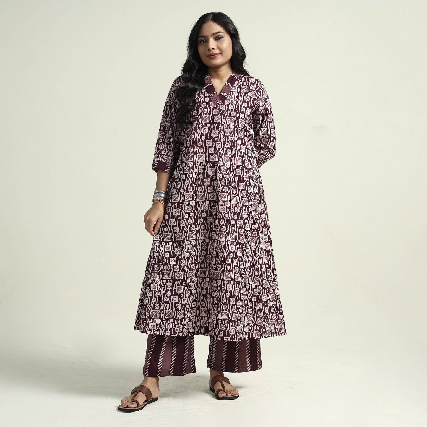 Batik Kurta with Palazzo & Dupatta Set
