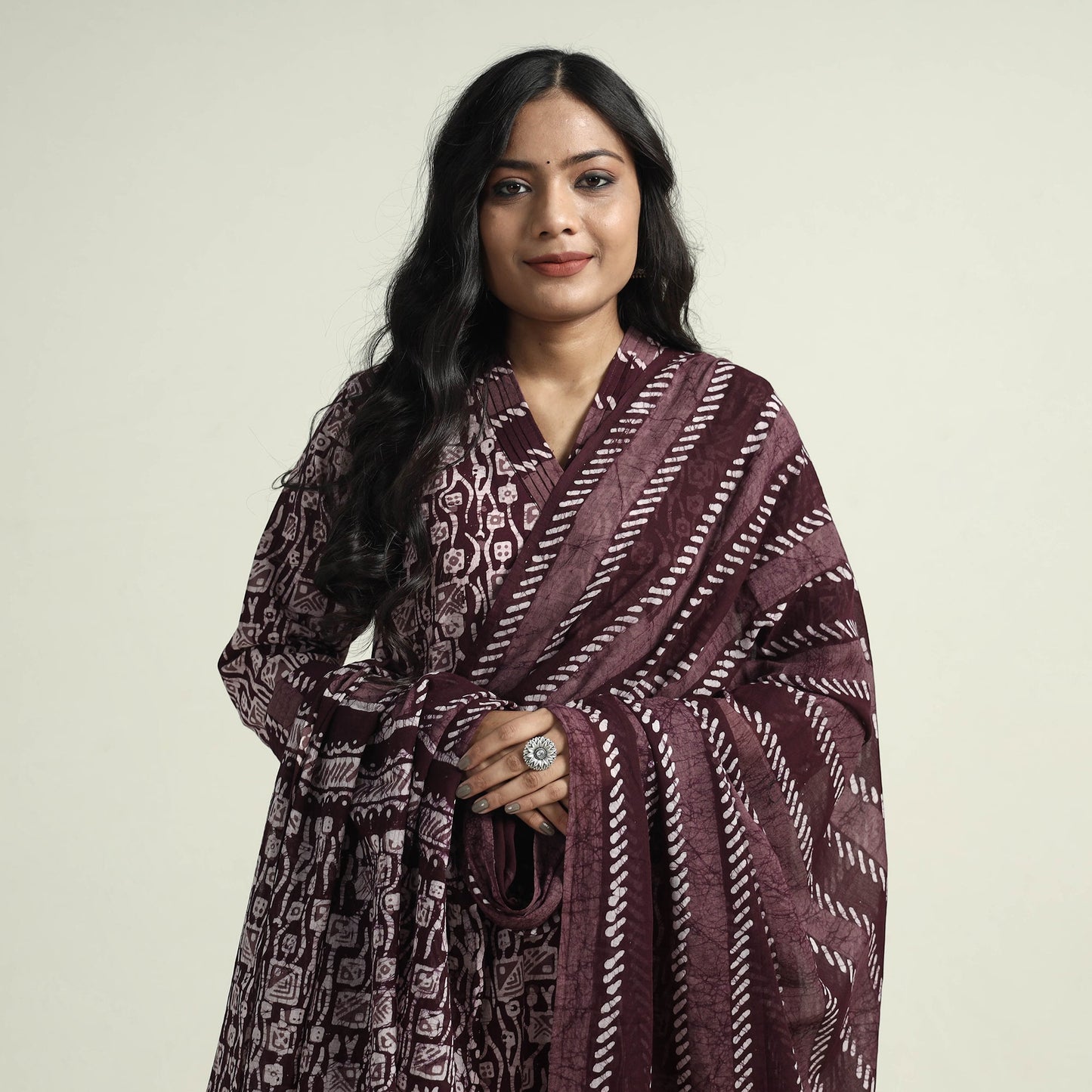 Batik Kurta with Palazzo & Dupatta Set
