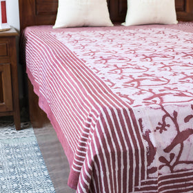 Purple - Bindaas Block Art Prints Natural Dyed Single Bedcover in Pure Cotton (93 x 60 in)