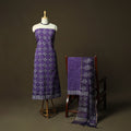Hand block batik print cotton 3pc unstitched dress material