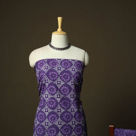 Hand block batik print cotton 3pc unstitched dress material