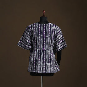 Hand block batik print cotton kaftan (short) 36