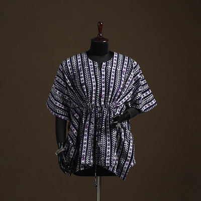 Hand block batik print cotton kaftan (short) 36