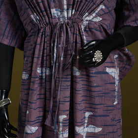 Hand batik cotton long kaftan 01 - handcrafted