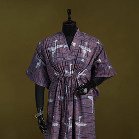Hand batik cotton long kaftan 01 - handcrafted