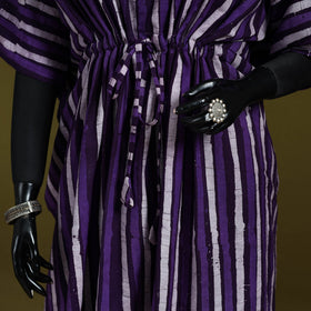 Hand batik cotton long kaftan 03 - handcrafted
