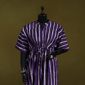 Hand batik cotton long kaftan 03 - handcrafted