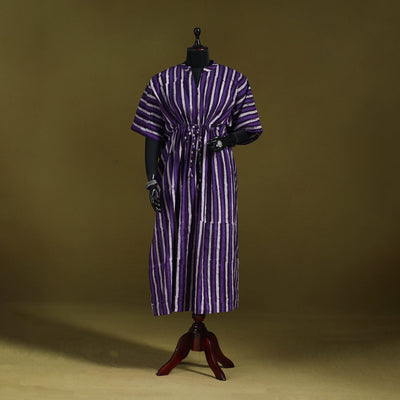 Hand batik cotton long kaftan 03 - handcrafted