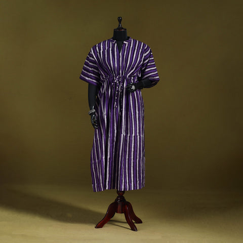 Hand batik cotton long kaftan 03 - handcrafted