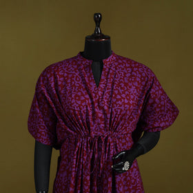 Hand batik cotton medium kaftan 74 - handcrafted