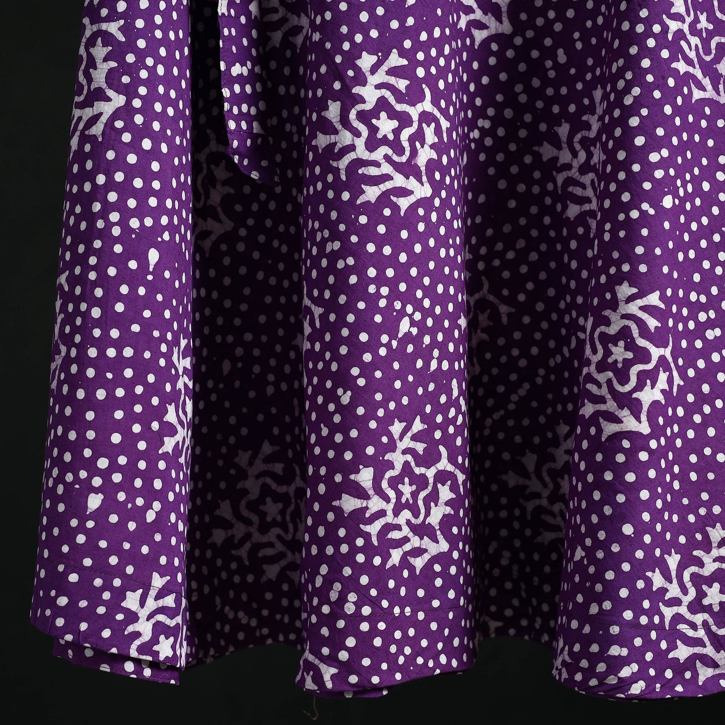 Hand block batik print cotton wrap around skirt 07