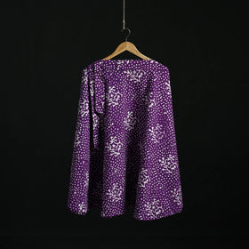 Hand block batik print cotton wrap around skirt 07