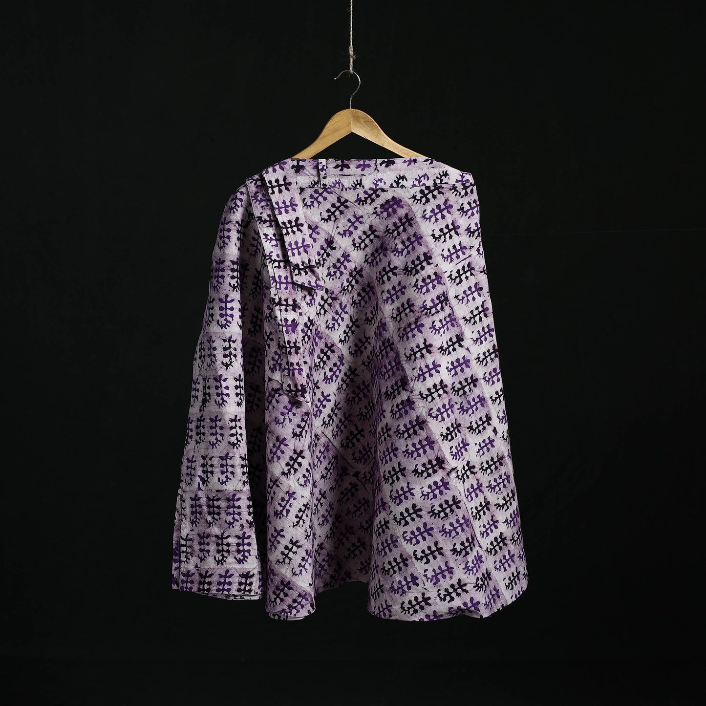 Hand block batik print cotton wrap around skirt 11