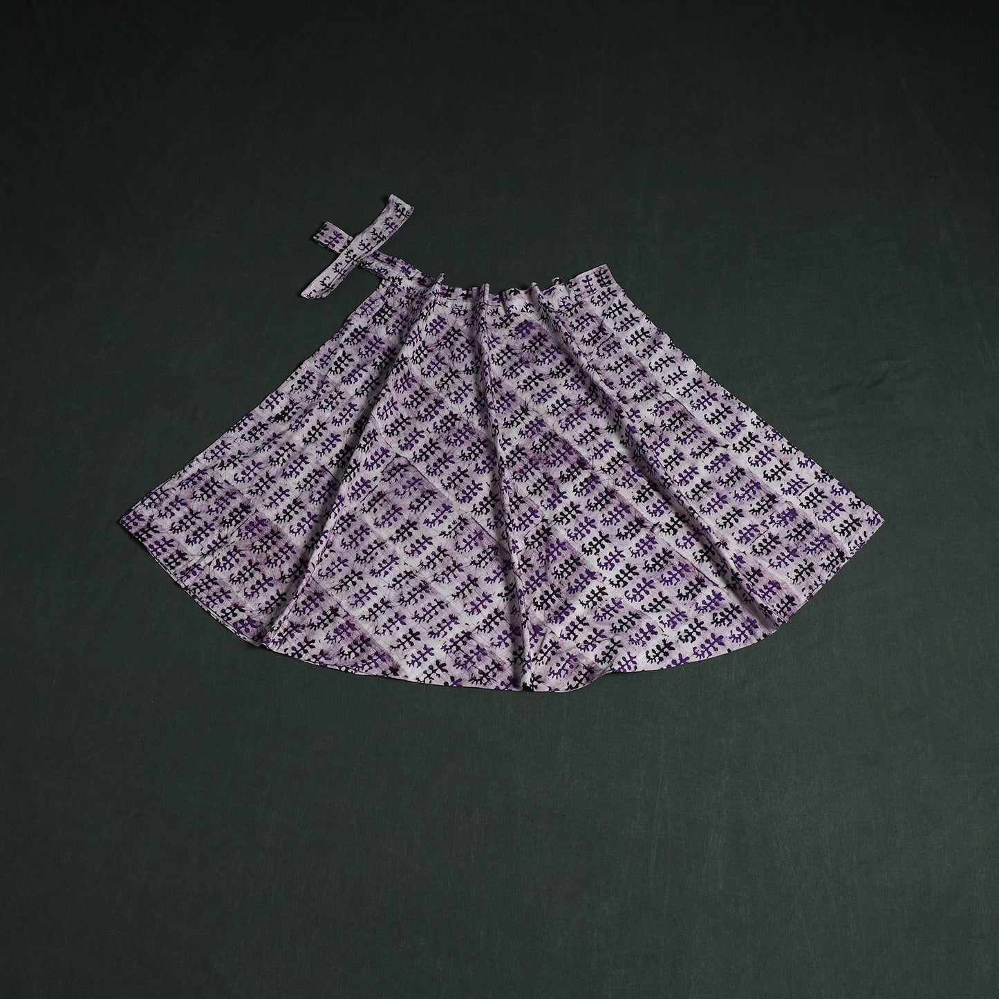 Hand block batik print cotton wrap around skirt 11
