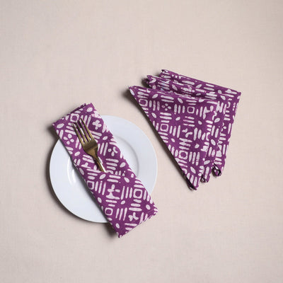 Hand block batik print table napkins (set of 4) 26