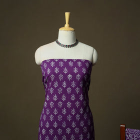 Hand block jaipur print cotton 3pc unstitched dress