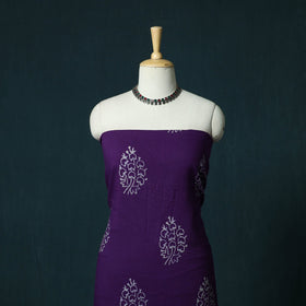 Hand block jaipur print cotton 3pc unstitched dress