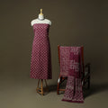 Hand block jaipur print cotton 3pc unstitched dress