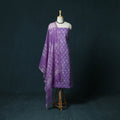 Hand block jaipur print cotton 3pc unstitched dress