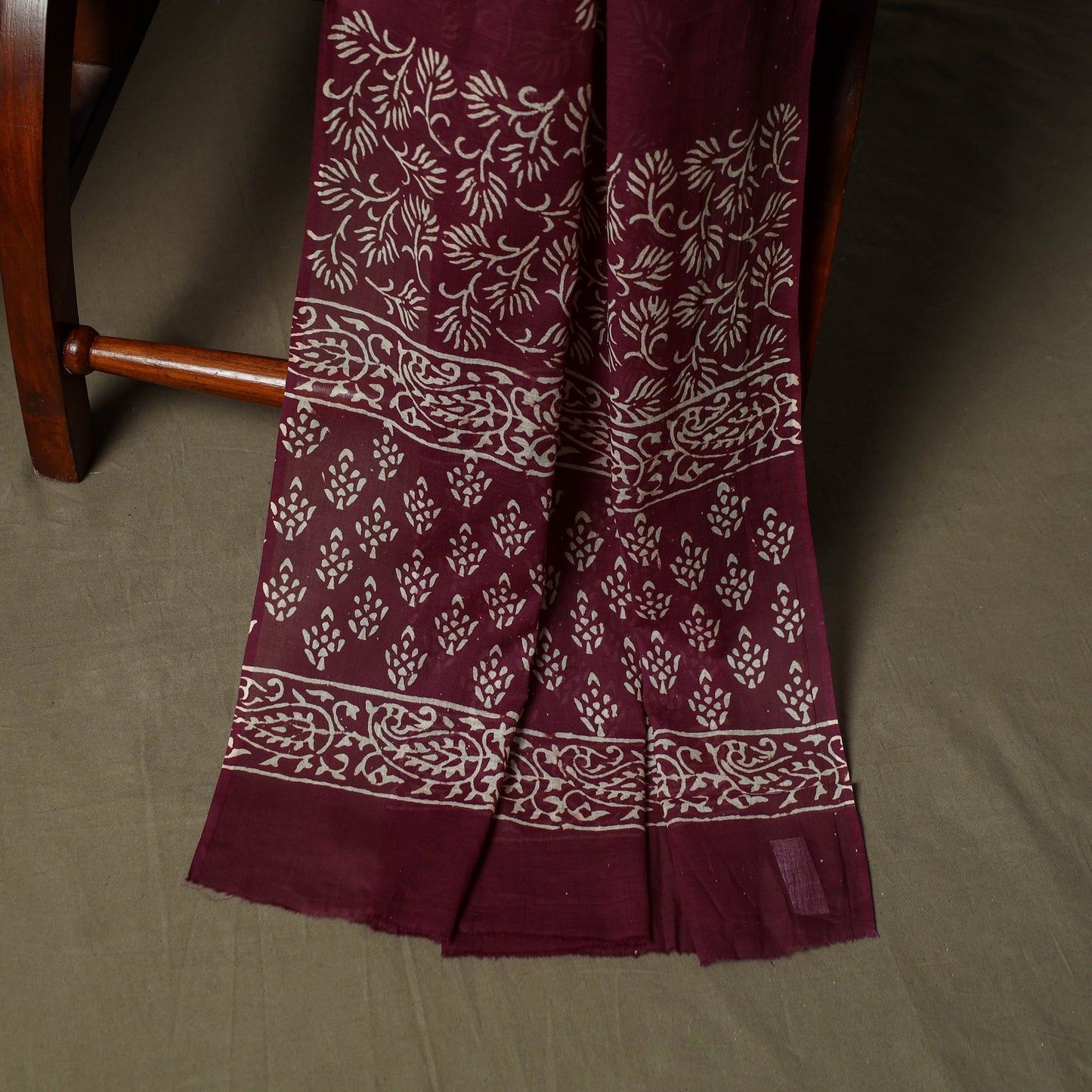 Hand block jaipur print cotton 3pc unstitched dress