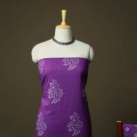 Hand block jaipur print cotton 3pc unstitched dress