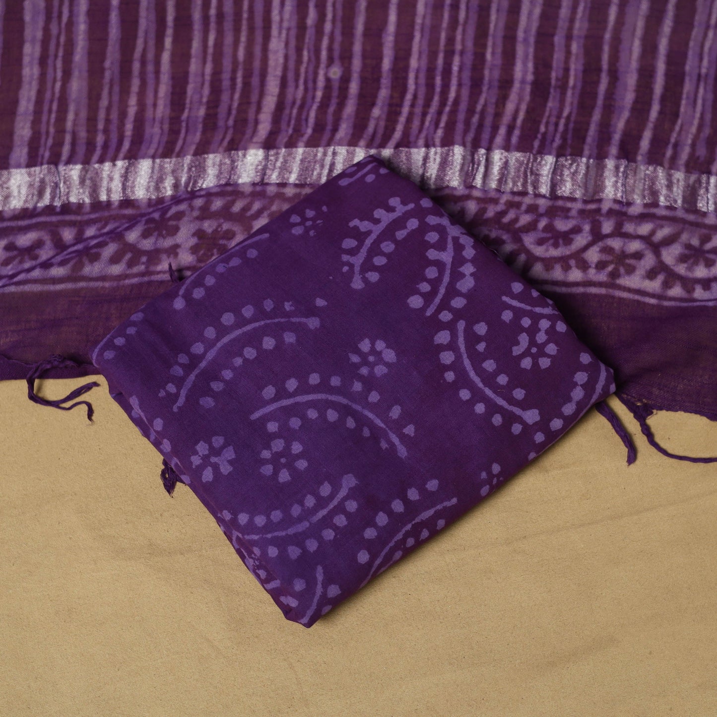 Hand jaipur linen 3pc unstitched dress material 22