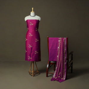 Hand block jaipur print maheshwari silk handloom 3pc