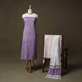 Hand block print cotton sanganeri 3pc unstitched dress