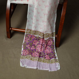 Hand block print cotton sanganeri 3pc unstitched dress