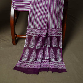 Hand block print cotton sanganeri 3pc unstitched dress