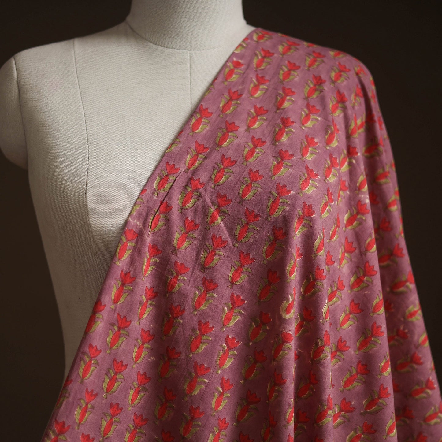 Hand block print cotton sanganeri fabric 02 - handcrafted