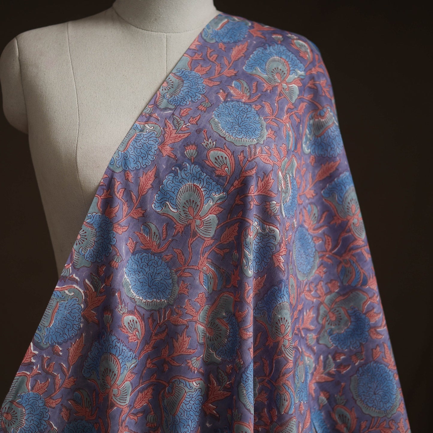 Hand block print cotton sanganeri fabric 16 - handcrafted