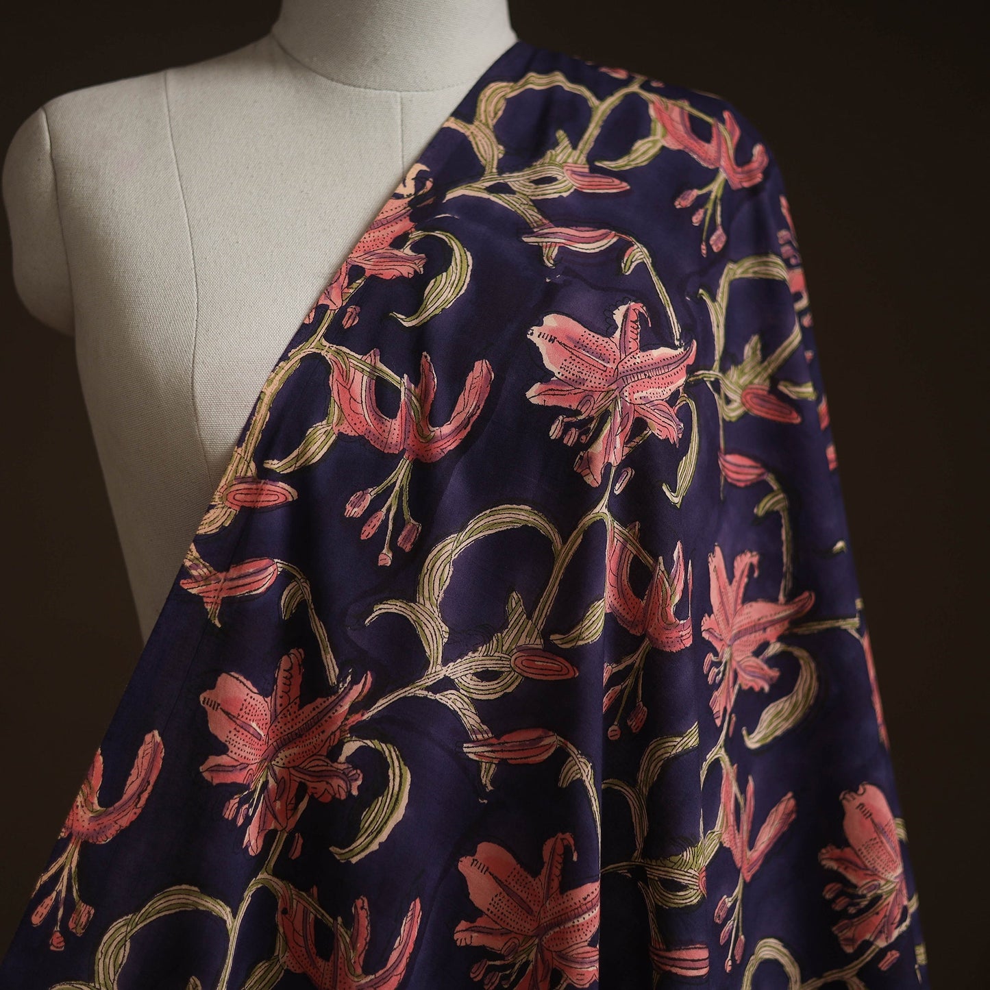 Hand block print cotton sanganeri fabric 20 - handcrafted