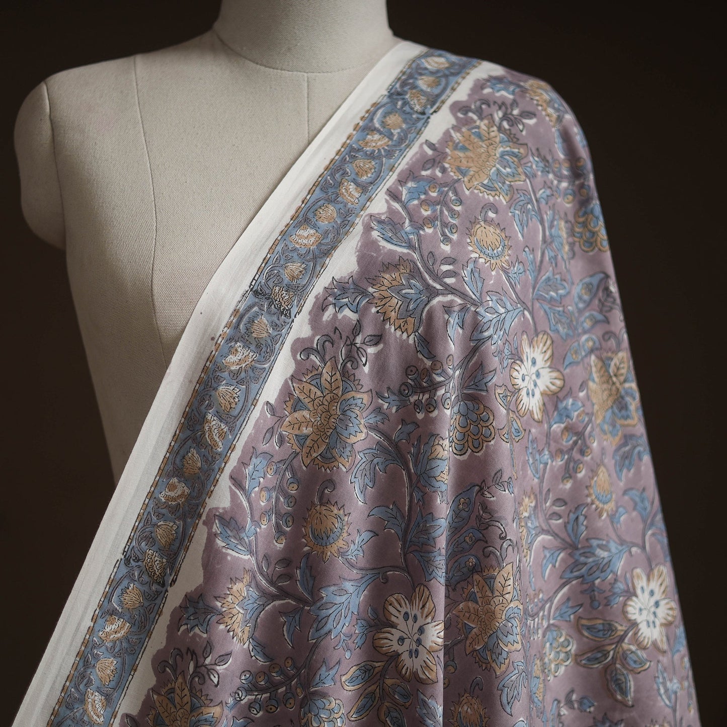 Hand block print cotton sanganeri fabric 21 - handcrafted