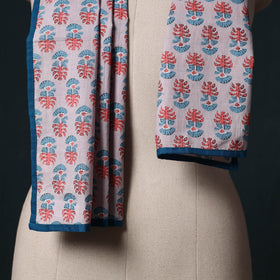 Hand block print cotton sanganeri stole 07 - handcrafted