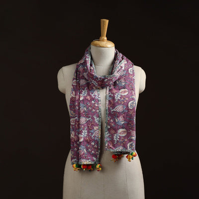 Hand cotton sanganeri stole 11 - handcrafted