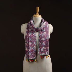Hand cotton sanganeri stole 11 - handcrafted