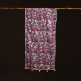 Hand cotton sanganeri stole 11 - handcrafted