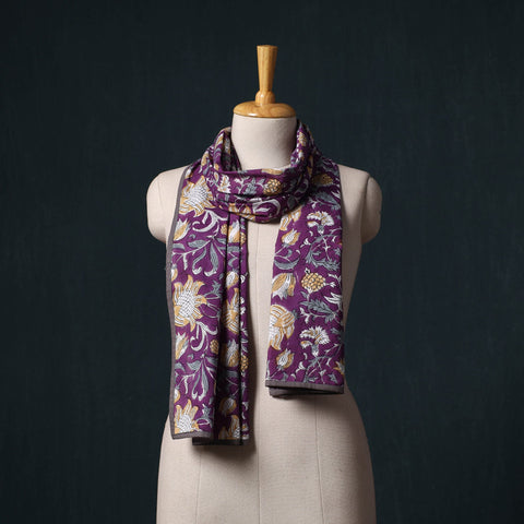 Hand block print cotton sanganeri stole 15 - handcrafted
