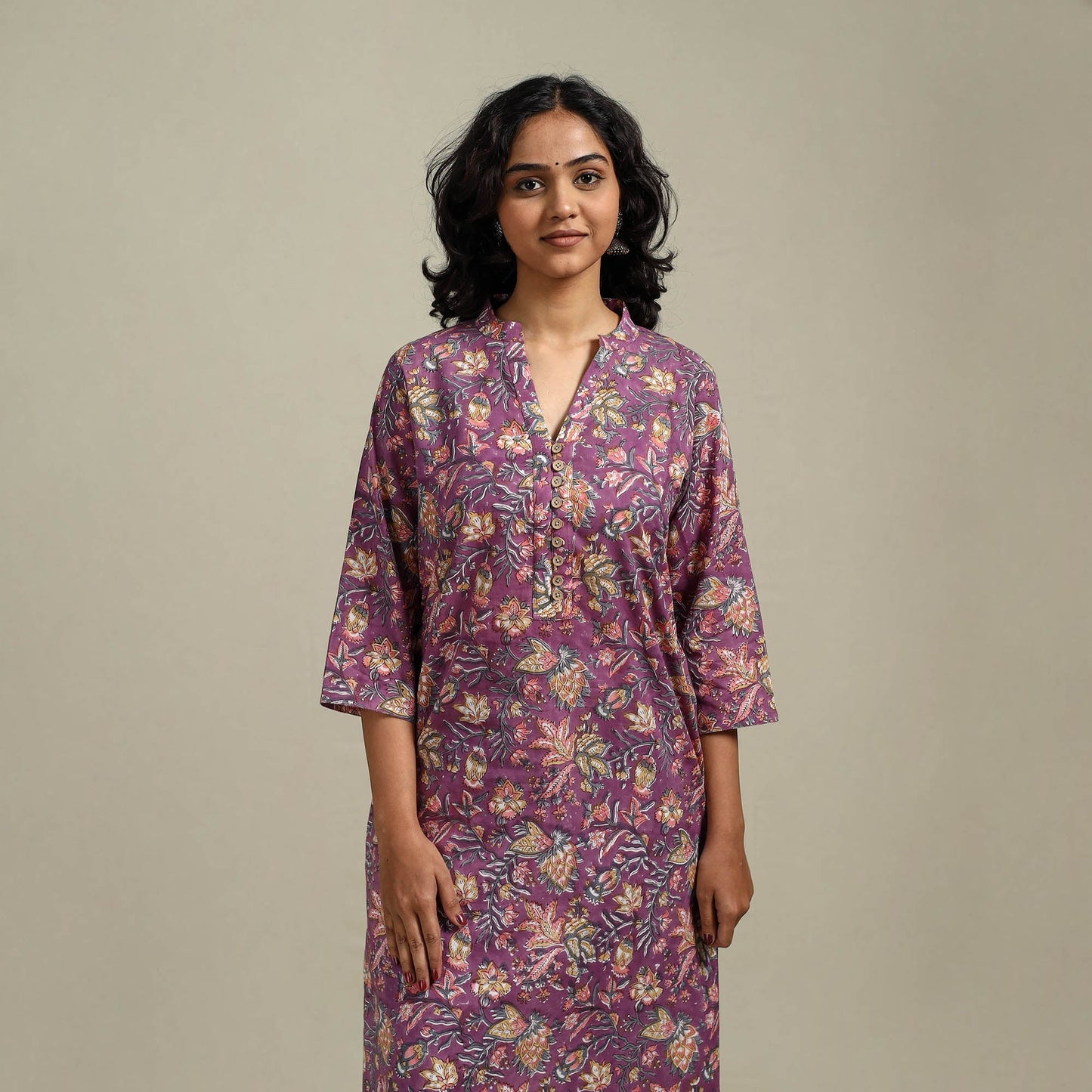 Hand cotton straight sanganeri kurta for women 13