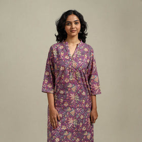 Hand cotton straight sanganeri kurta for women 13