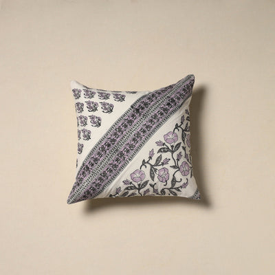Hand sanganeri floral cushion cover 06 - handcrafted