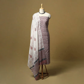 Hand sanganeri cotton 3pc unstitched dress material 01