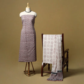 Hand sanganeri cotton 3pc unstitched dress material 01