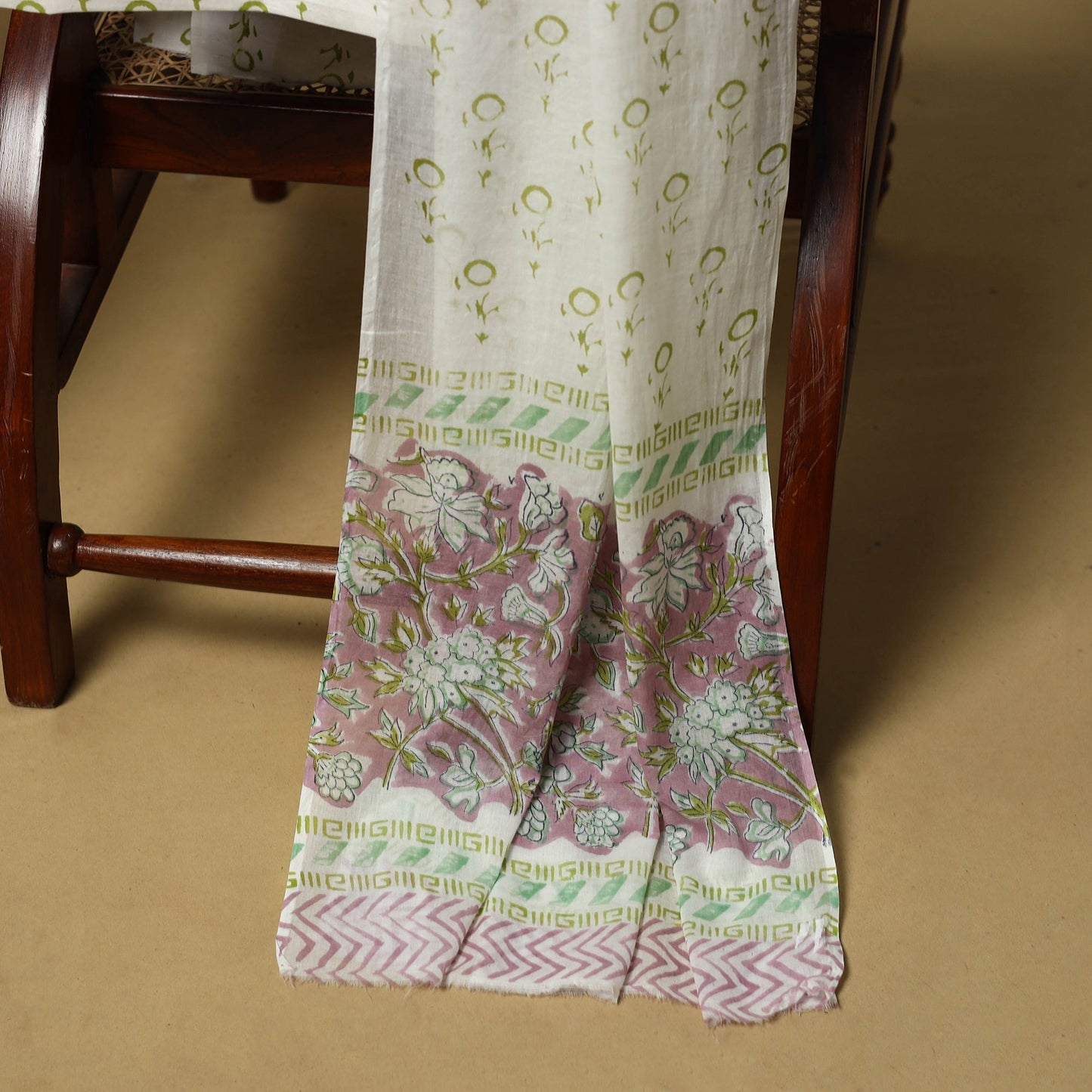 Hand sanganeri cotton 3pc unstitched dress material 03
