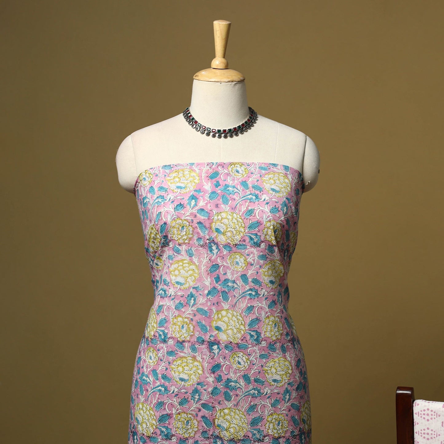 Hand sanganeri cotton 3pc unstitched dress material 05